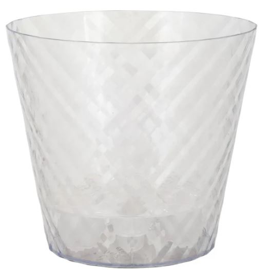 Горшок для цветов InGreen Manhattan Cristallo D160мм, 1,6 л c дренажной вставкой прозрачная вода